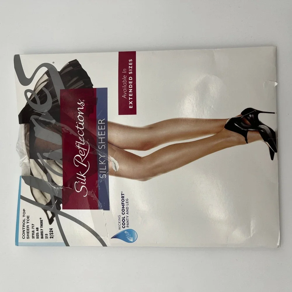 Hanes Pantyhose Womens AB Nude Silk Reflections‎ Silky Sheer Control Top 3 Pack